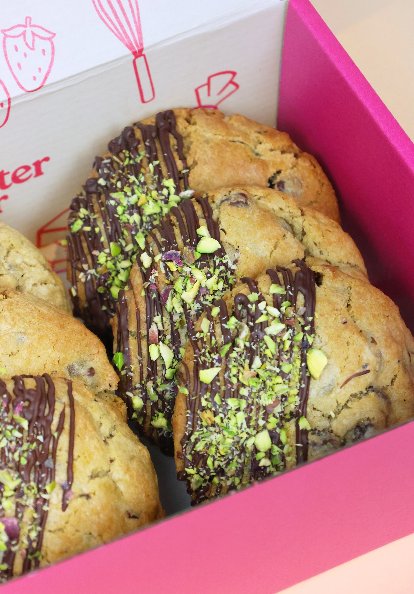Pistachio and Dark Choc Cookie Box