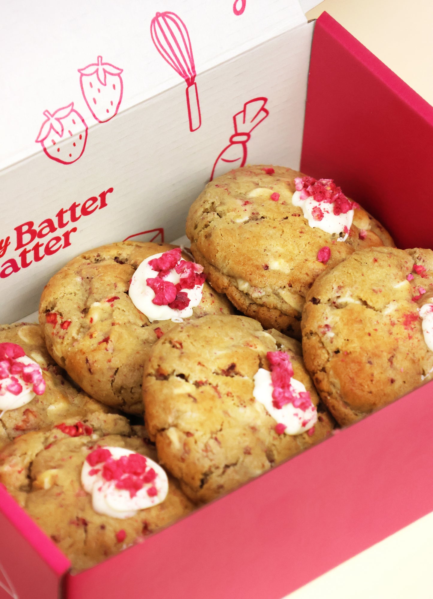Raspberry and White Chocolate Cookie Box